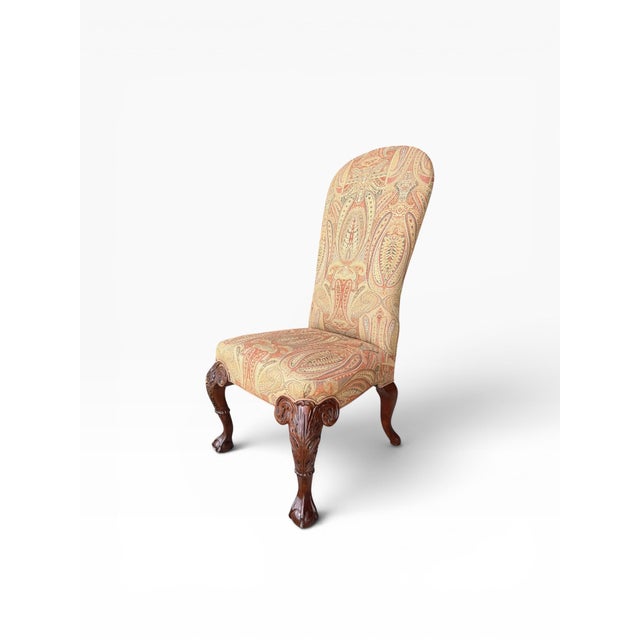 Set of 4 Oscar De La Renta for Century Furniture Paisley Upholstered Dining Chairs For Sale In Boston - Image 6 of 17