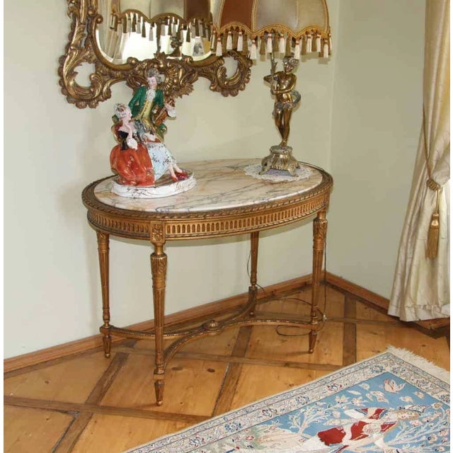 Louis XVI Oval Gilded Table For Sale - Image 6 of 7