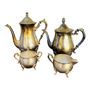 Mid Century Leonard Silverplate 4 Piece Tea Set