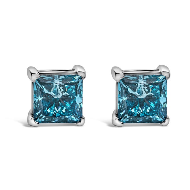 Sculpted for the minimalist who craves a whisper of wonder, these studs set the sky on your ears. Each square princess-cut...