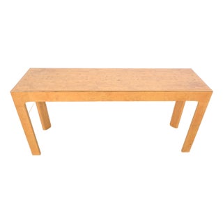 Henredon Scene Two Burl Wood Console Table | Newly Refinished For Sale