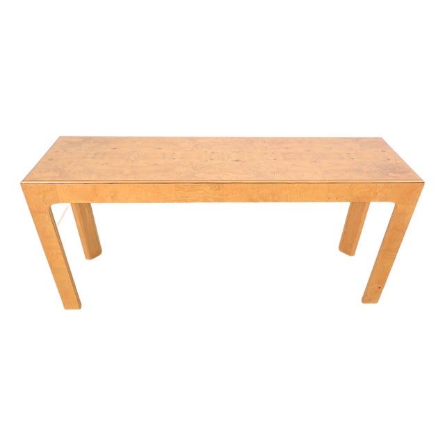 Henredon Scene Two Burl Wood Console Table | Newly Refinished For Sale