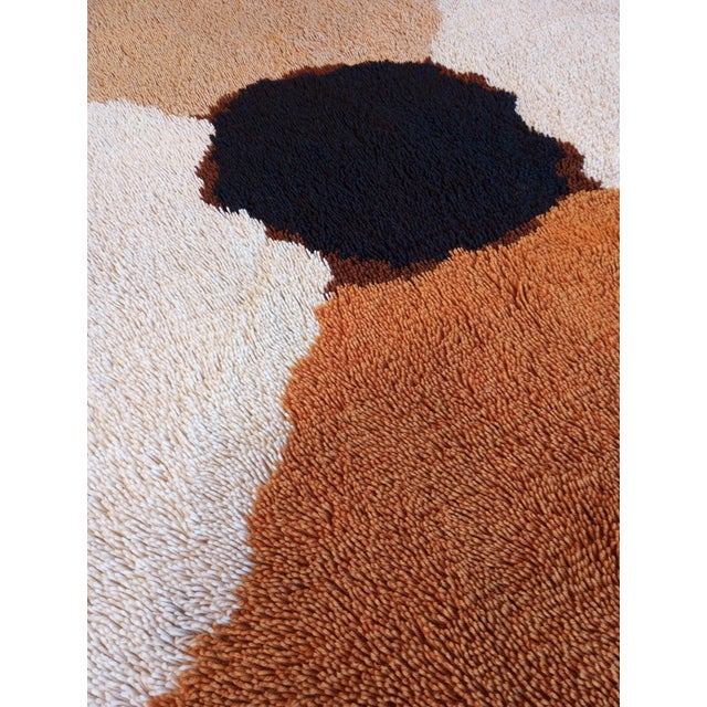 Vintage Dutch Round Wool Rug, 1970 For Sale - Image 9 of 14