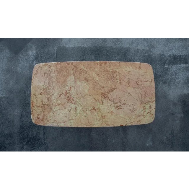 Mid-Century Modern Coffee Table in Marble, Brass and Wood, Italy, 1950s For Sale - Image 4 of 8