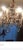 English Vintage Handcrafted Crystal and Gilt Metal Six Light Chandelier For Sale - Image 3 of 6