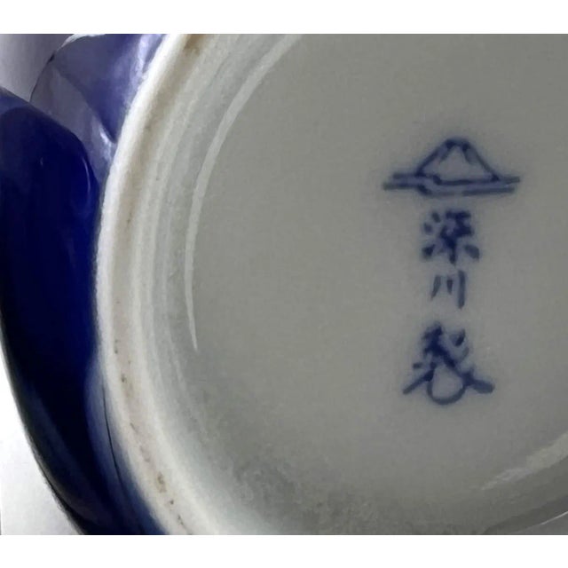 Fukagawa Seijji Cobalt Blue Sake Bottles For Sale - Image 10 of 11
