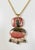 Modern Rhodochrosite Double Pendant With Spinel, Diamonds & 14k Gold For Sale - Image 3 of 5