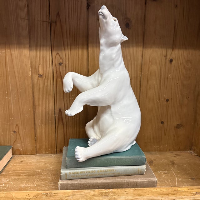 1950s Fabulous Anthony Freeland MacFarlin Large Ceramic Polar Bear For Sale - Image 6 of 6