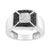 Contemporary .925 Sterling Silver 3/8 Cttw Composite Enhanced Black and White Diamond Men's Band Ring (H-I, I2-I3) - Size 12 For Sale - Image 3 of 6