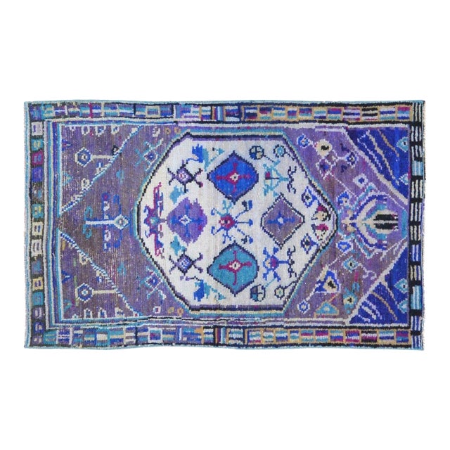 Vintage Turkish Anatolian Hand Knotted Wool Rug, 2'4''x4' For Sale
