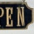 Early 20th Century Small Vintage "Open" Double Sided Wood Sign With Scalloped Edges & Raised Letters For Sale - Image 5 of 9