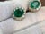 6 Carat Oval Shape Emerald & 2 Ct Diamond Post Back Earrings 14 Karat White Gold For Sale - Image 16 of 18