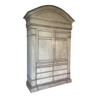 Wide Screen Armoire / Faux Finish / Entertainment Complete For Sale