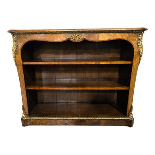 English Walnut Open Library Bookcase, 1850 For Sale