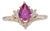 1.1Ct Pink Sapphire Ring With Natural Diamond Accents: Solid 14k Gold, 7.5x5.6mm, Size 6.75 For Sale
