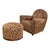 Early 20th Century French Art Deco Upholstered Armchair and Ottoman For Sale - Image 14 of 18
