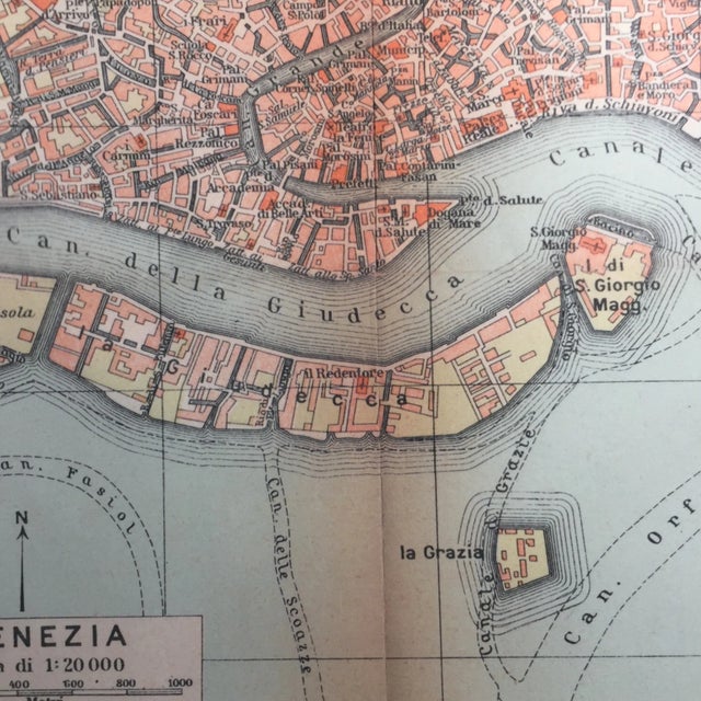 Venice Italy Antique Map Original photograph by Louise Weinberg. Please respect my copyright. Printed 9.25 x 9.5" with...