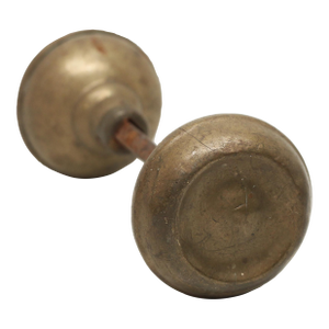 Vintage Round Cast Brass Passage Door Knobs