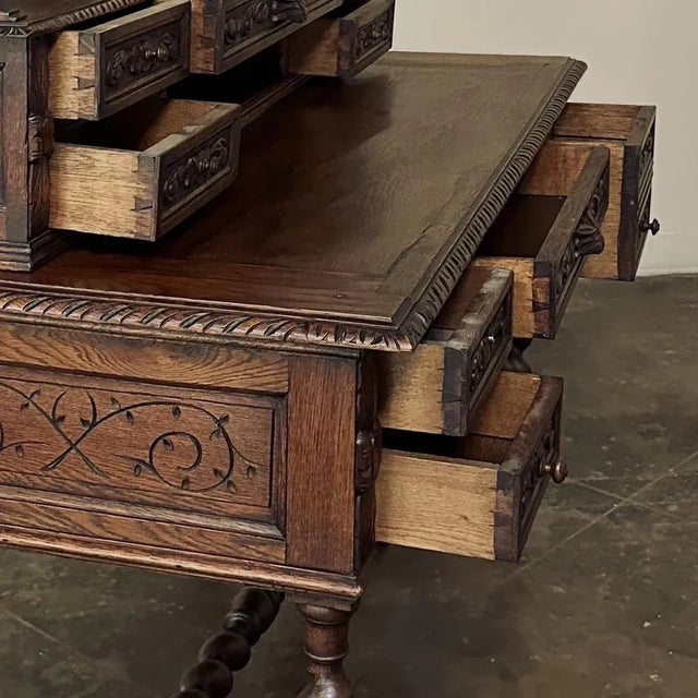 Wood 19th Century French Renaissance Hand-Carved Wall Desk For Sale - Image 7 of 12