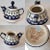 Mid 20th Century Hand Painted Boleslawiec Polish Pottery Teapot, Cup, Saucer & Coffee Filter Holder For Sale In West Palm - Image 6 of 10