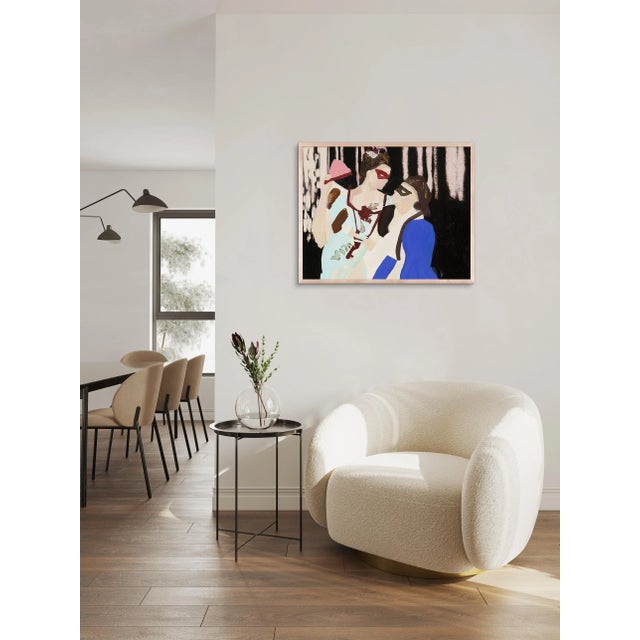 Contemporary Gli Innamorati by Lucia Jones in Maple Frame, Large Art Print For Sale - Image 3 of 3