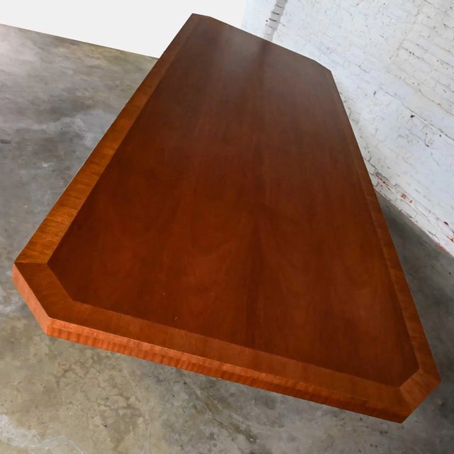 Late 20th Century Modern Large Custom Mahogany Double Pedestal Dining or Conference Table For Sale - Image 9 of 13