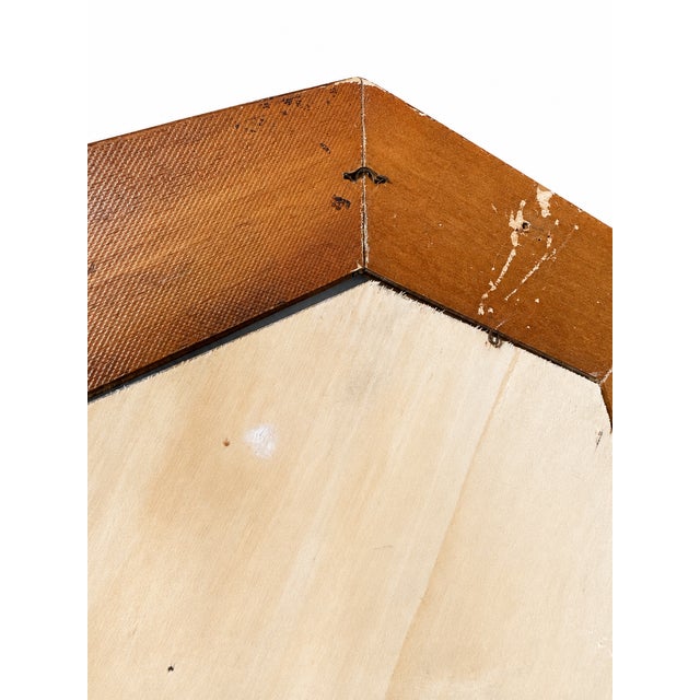 Octagonal Wall Mirror in Cobalt Blue Eglomise Glass and Gilded Wood, 1960s For Sale - Image 6 of 8