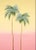 Sunset Palms - Serene Pink and Yellow Skies With Palm Silhouettes 9"x12" Giclee Art Print, Unframed For Sale