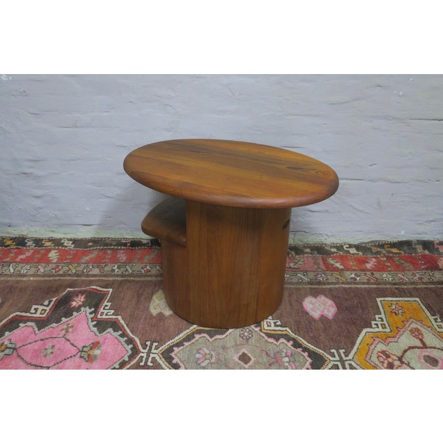 Teak Oval Coffee Table with Swivel Top from Silkeborg, Denmark, 1960s For Sale - Image 5 of 11