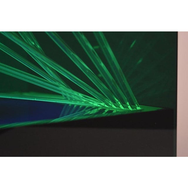 Green Teos Cube Illuminated Sculpture by James Rivière, 1970 For Sale - Image 8 of 14