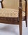 Ear Flap Chair in Rosewood and Striped Fabric, 1930s For Sale - Image 6 of 10