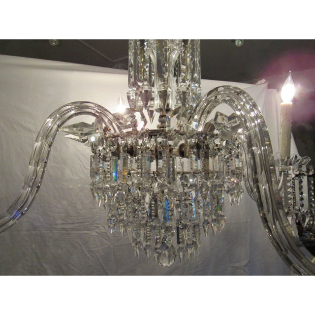 Modern Large European Four-Light Crystal Chandelier, Early 20th Century For Sale - Image 3 of 7