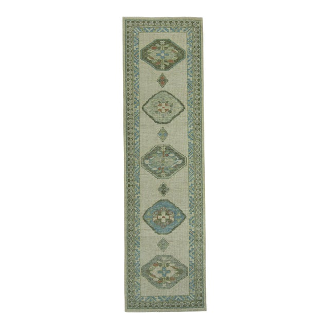 Turkish Oushak Rug 2'9" x 9'11" #19224 For Sale