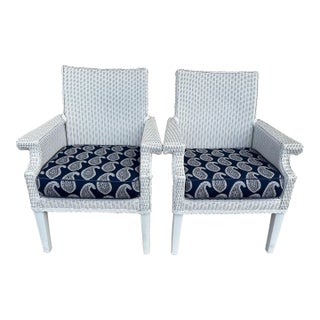 Pair of Lloyd Flanders Hampton Armchairs For Sale