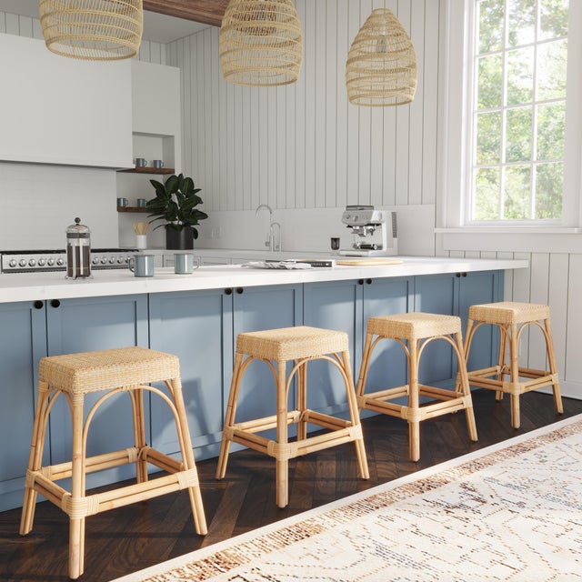 Evoking images of sidewalk tables in the Cote d'Azur, counter stools like this will give your kitchen, dining area, or...