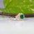 Metal Colombian Emerald Ring With Natural Diamond Accents: Solid 14k Gold, 5.2x4.7mm, Size 6.75 For Sale - Image 7 of 9