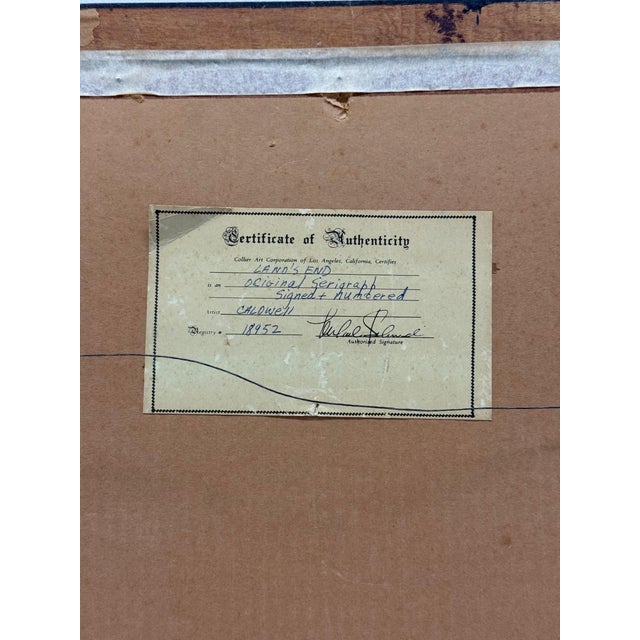 1980s "Lands End" Original Painting Serigraph of a Lighthouse Signed and Numbered by Frances Caldwell For Sale - Image 12 of 14