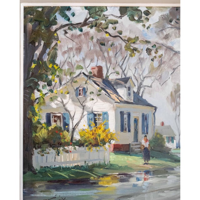 Mid-Century American Impressionist Painting of Rockford Mass by Paul Strisik n.A. For Sale In New York - Image 6 of 14