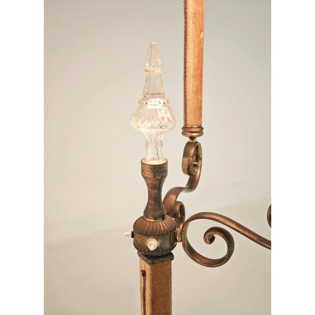 Metal Neoclassical Brass Floor Lamp, Italy, 1940s For Sale - Image 7 of 18