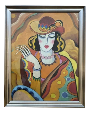 Woman with a Cigarette, Hugo Scheiber, 1920s, Gouache