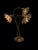 Vintage Brass Floral Table Lamp with Three Lotus Flowers, 1960s For Sale - Image 9 of 14