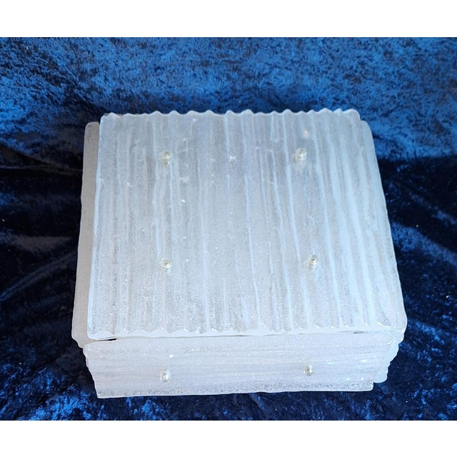 Vintage Frosted Glass Ceiling Lamp from Kalmar Franken KG, 1970s For Sale - Image 4 of 9