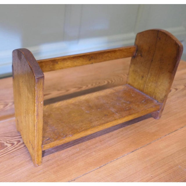 Wood Vintage Book Trough in Oak, 1930 For Sale - Image 7 of 8