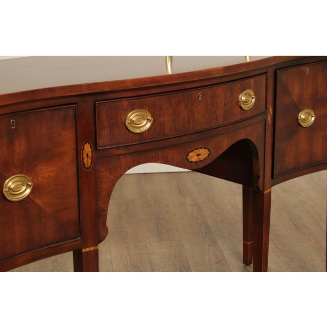 Wood 1980s Statton Hepplewhite Style Cherry 'Centennial' Serpentine Sideboard For Sale - Image 7 of 13
