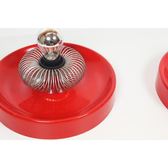 Metal Space Age Spring Wall Lamps by Elektrofém, Hungary, 1970s, Set of 2 For Sale - Image 7 of 9