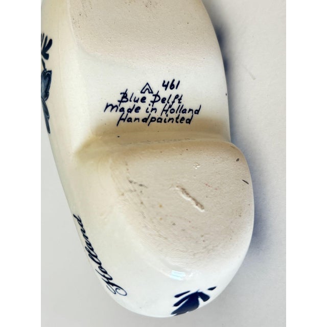 Vintage Delft Blue Ceramic Clog Ashtray, Hand-Painted Windmill Motif, Holland For Sale In Palm Springs - Image 6 of 7