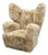 Art Deco Wingback Lounge Chair in Honey Skandilock Sheepskin, 1930s For Sale