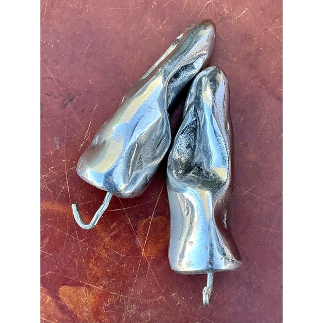 Late 20th Century Vintage Polished Metal Jalapeño Peppers - A Pair For Sale - Image 5 of 12