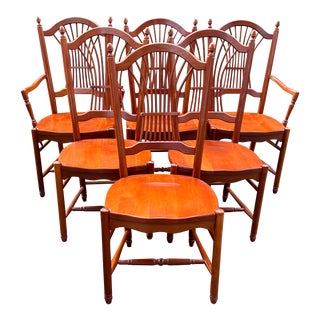 Tom Seely Sheaf Back Dining Chairs - Set of 6 For Sale