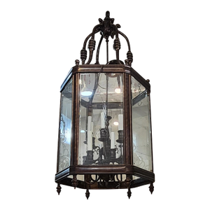 1990s Bronze Large Hanging Lantern